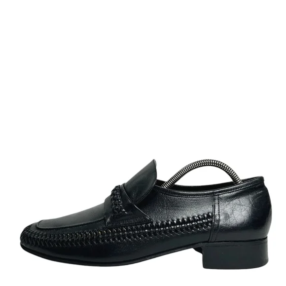 Florsheim Vintage Basket Weave Mens Black Leather Dress  display picture 2